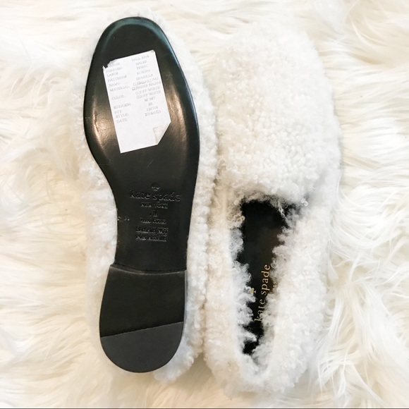 kate spade Shoes - NWT Kate Spade Curly Shearling Leather Loafers 7